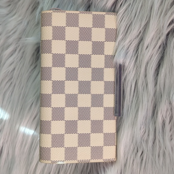 Louis Vuitton Damier Azur Portefeiulle Emilie Wallet In Rose Ballerine - Picture 5 of 17